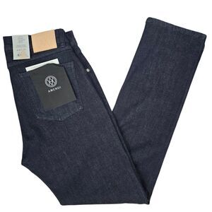 Amendi Mens NEW Organic Cotton Dark Wash Slim Tapered Fit Jeans 33x32